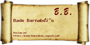 Bade Barnabás névjegykártya